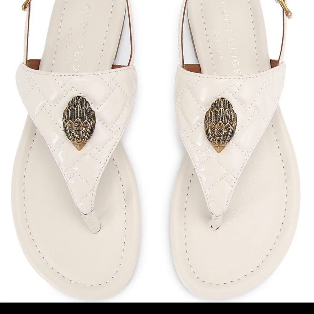 Kurt Geiger LondonKensington Quilted Patent Ornament Flat Slingback Sandal-9